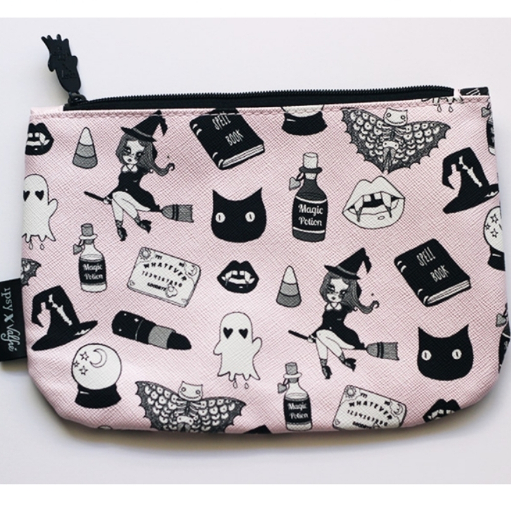 New Ipsy X Valfie October 2016 Black Magic Witch Halloween Zippered Makeup Bag.
